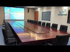 مانیتور جمع شونده موتوری که با واحد بحث کنفرانس ادغام می شود، میکروفون جمع شدنی است